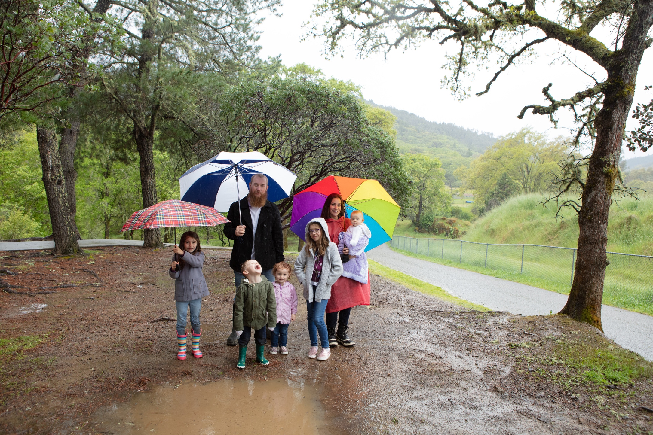 Mendocino Family in the Rain